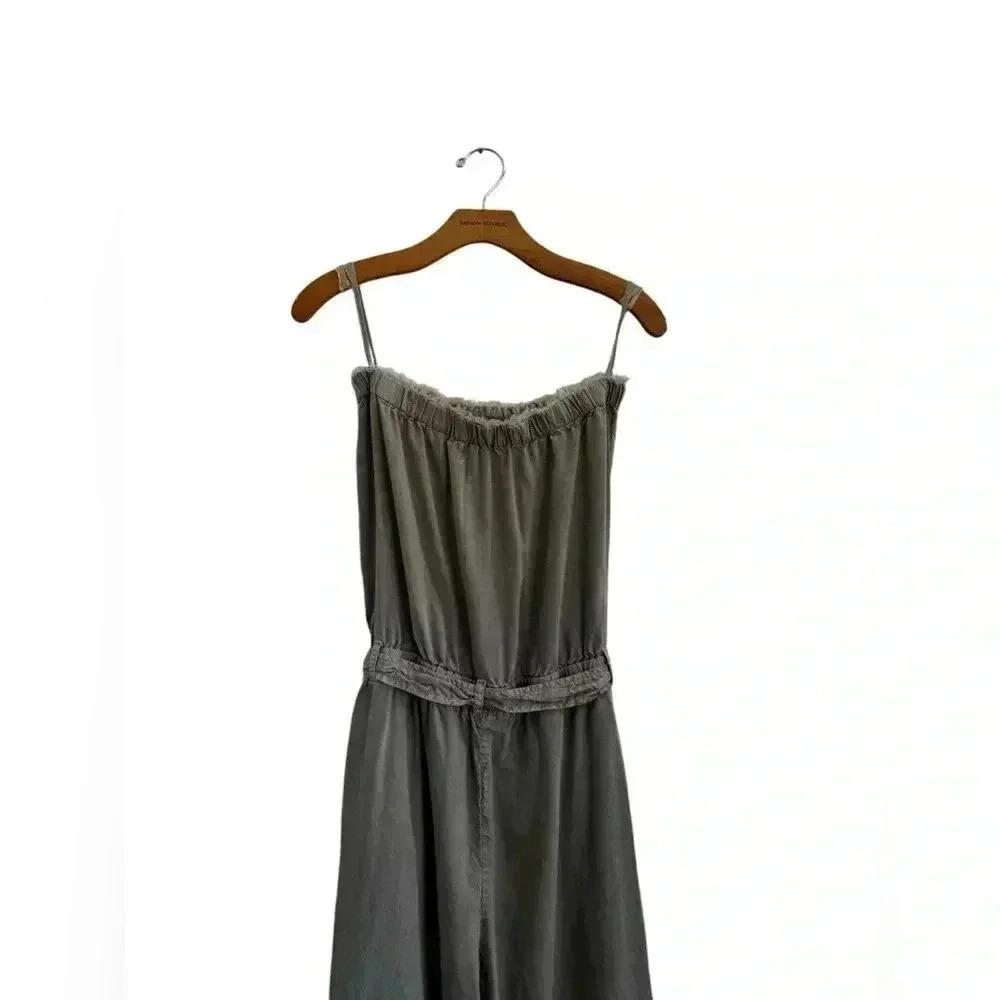 Anthropologie Cloth & Stone Strapless Frayed Cropped Jumpsuit - Size L - Picture 11 of 16